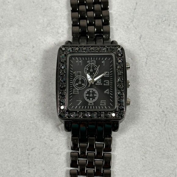 NYC Accessories - New York and Company Watch Womens 31mm Rectangle Gray Pave Crystal New Battery